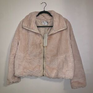 Women's Beige Faux Fur Jacket
